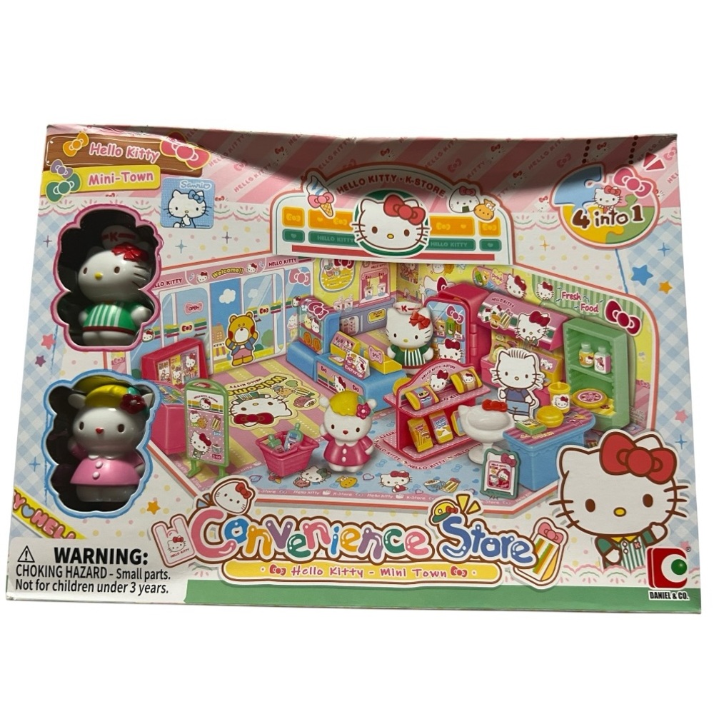 ✅Hello Kitty mini-town Convenience Store Stackable Street View Toy